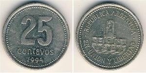 25 Сентаво Аргентинская Республика (1861 - ) Никель/Медь 