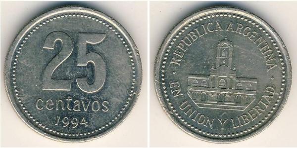 25 Сентаво Аргентинская Республика (1861 - ) Никель/Медь 