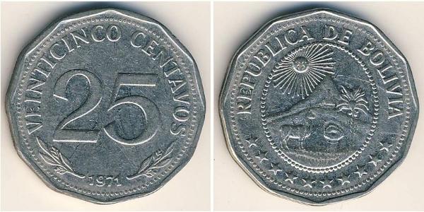 25 Сентаво Многонациональное Государство Боливия (1825 - ) Никель/Медь 