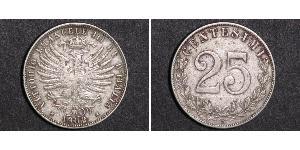 25 Сентесимо Kingdom of Italy (1861-1946) Серебро Виктор Эммануил III (1869 - 1947)
