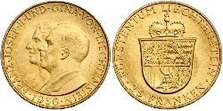 25 Франк Лихтенштейн Золото Franz Joseph II, Prince of Liechtenstein (1938 - 1989) 