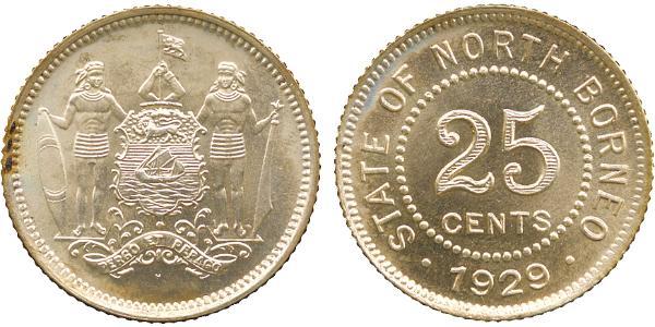 25 Цент Северное Борнео (1882-1963)  