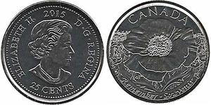 25 Цент Канада Никель Елизавета II (1926-2022)