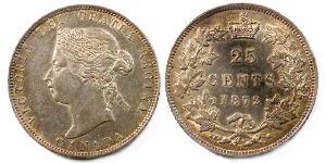 25 Цент Канада Серебро Виктория (1819 - 1901)