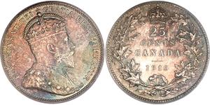 25 Цент Канада Серебро Эдуард VII (1841-1910)