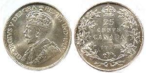 25 Цент Канада Серебро Георг V (1865-1936)