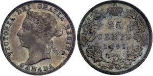25 Цент Канада Серебро Виктория (1819 - 1901)