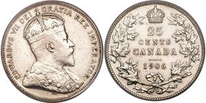 25 Цент Канада Серебро Эдуард VII (1841-1910)