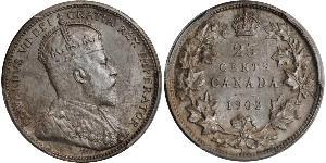 25 Цент Канада Серебро Эдуард VII (1841-1910)