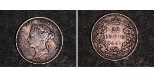 25 Цент Канада Серебро Виктория (1819 - 1901)
