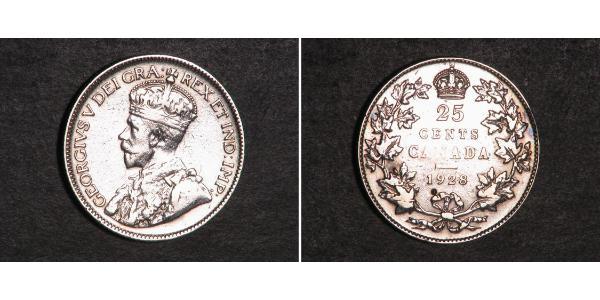 25 Цент Канада Серебро Георг V (1865-1936)