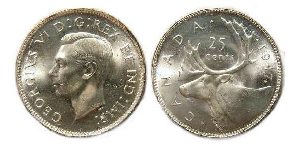 25 Цент Канада Серебро Георг V (1865-1936)