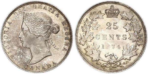 25 Цент Канада Серебро Виктория (1819 - 1901)