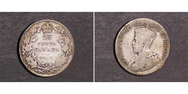 25 Цент Канада Серебро Георг V (1865-1936)