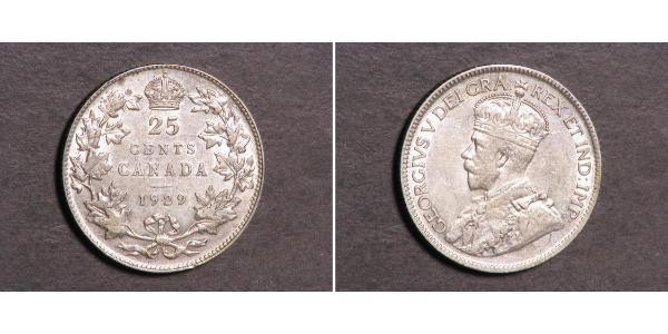 25 Цент Канада Серебро Георг V (1865-1936)