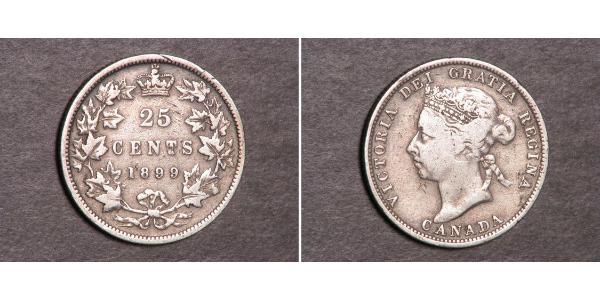 25 Цент Канада Серебро Виктория (1819 - 1901)