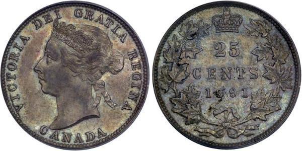 25 Цент Канада Серебро Виктория (1819 - 1901)