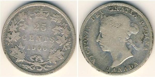 25 Цент Канада Серебро Виктория (1819 - 1901)
