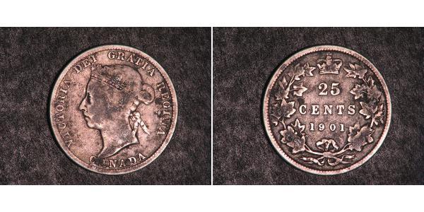 25 Цент Канада Серебро Виктория (1819 - 1901)