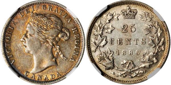 25 Цент Канада Серебро Виктория (1819 - 1901)