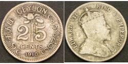 25 Цент Шрі Ланка/Цейлон Срібло Едвард VII (1841-1910)