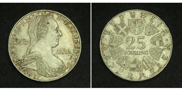 25 Шиллинг Австрийская Республика(1955 - ) Серебро Maria Theresa of Austria (1717 - 1780)