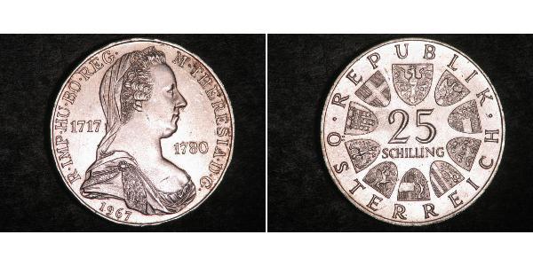 25 Шиллинг Австрийская Республика(1955 - ) Серебро Maria Theresa of Austria (1717 - 1780)