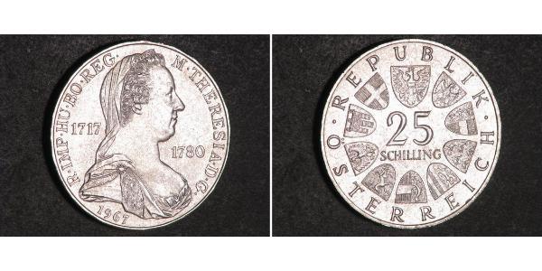 25 Шиллинг Австрийская Республика(1955 - ) Серебро Maria Theresa of Austria (1717 - 1780)
