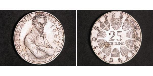 25 Шиллинг Австрийская Республика(1955 - ) Серебро 