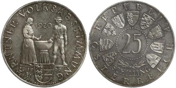 25 Шилінг Австрійська Республіка (1955 - ) Срібло 