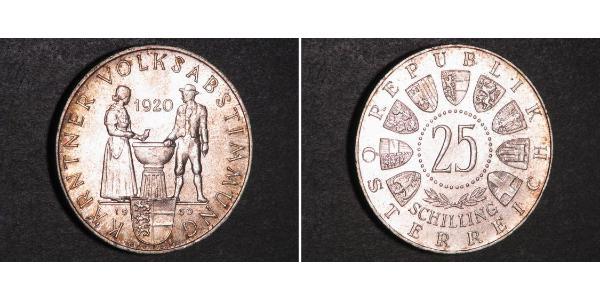 25 Шилінг Австрійська Республіка (1955 - ) Срібло 
