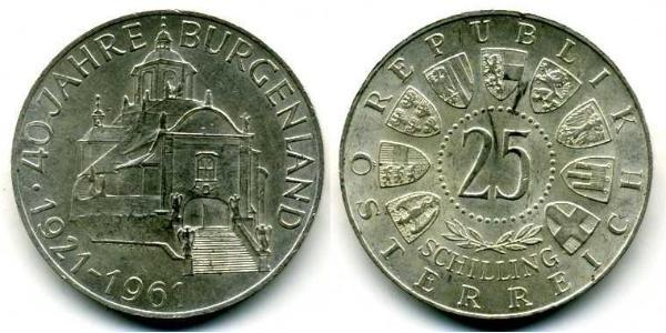25 Шилінг Австрійська Республіка (1955 - ) Срібло 