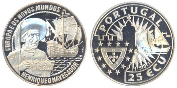 25 Экю Португальська Республіка (1975 - ) Срібло 
