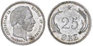25 Эре Дания Серебро Кристиан IX король Дании (1818-1906)