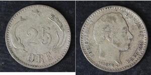 25 Эре Дания Серебро Кристиан IX король Дании (1818-1906)