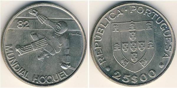 25 Эскудо Португальская Республика (1975 - ) Никель/Медь 