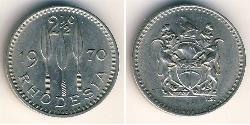 2 1/2 Cent Southern Rhodesia (1923-1980) Copper/Nickel 