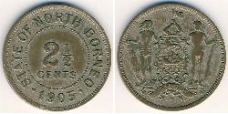 2 1/2 Cent Bornéo du Nord (1882-1963) Cuivre/Nickel 