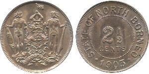 2 1/2 Cent North Borneo (1882-1963) Kupfer/Nickel 