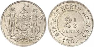 2 1/2 Cent North Borneo (1882-1963) Kupfer/Nickel 