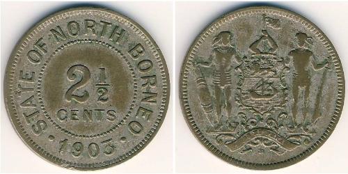 2 1/2 Cent North Borneo (1882-1963) Kupfer/Nickel 