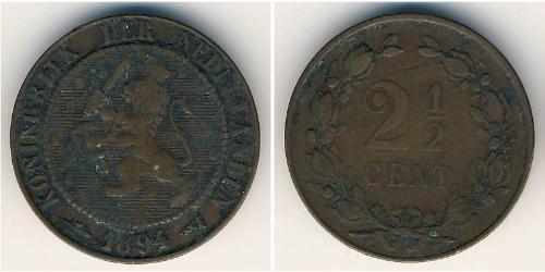 2 1/2 Cent 荷兰王国 銅 