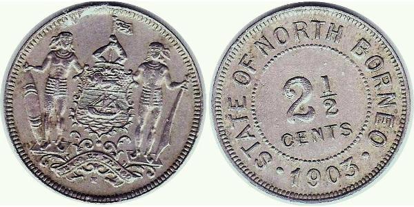 2 1/2 Cent 北婆羅洲 銅/镍 