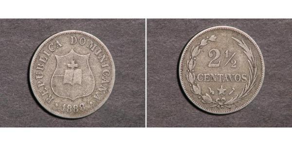 2 1/2 Centavo Repubblica Dominicana Argento 