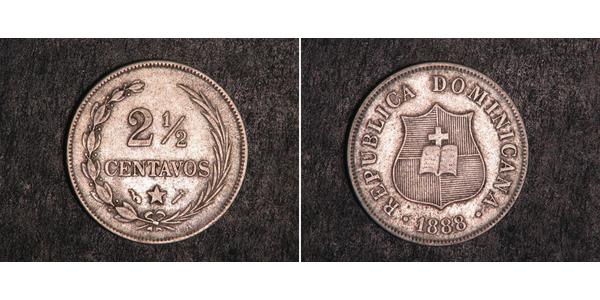 2 1/2 Centavo Repubblica Dominicana Argento 