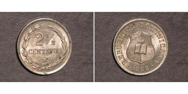 2 1/2 Centavo Repubblica Dominicana Argento 