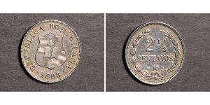 2 1/2 Centavo República Dominicana Plata 