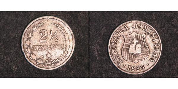 2 1/2 Centavo República Dominicana Plata 