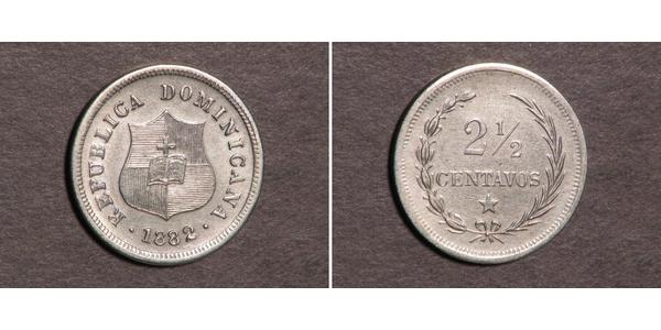 2 1/2 Centavo República Dominicana Plata 