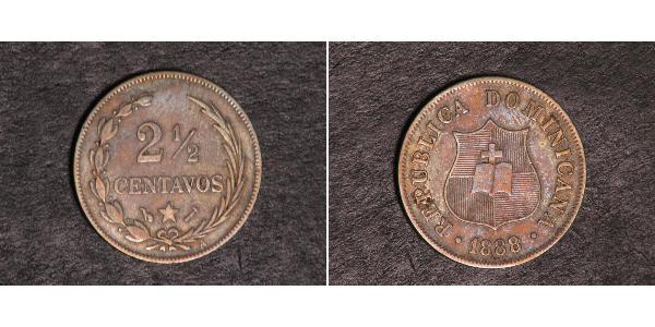 2 1/2 Centavo Dominican Republic Silver 